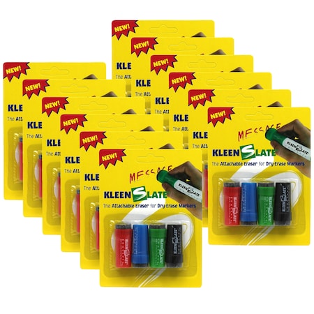 Kleenslate Attachable Erasers for Dry-Erase Markers, PK48 0432